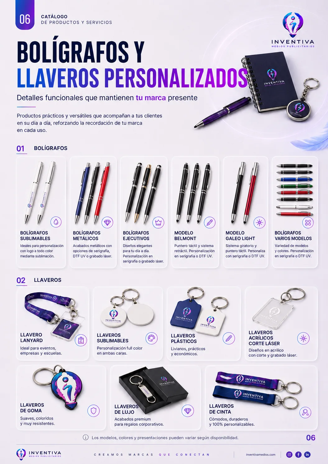 Bolígrafos y llaveros personalizados