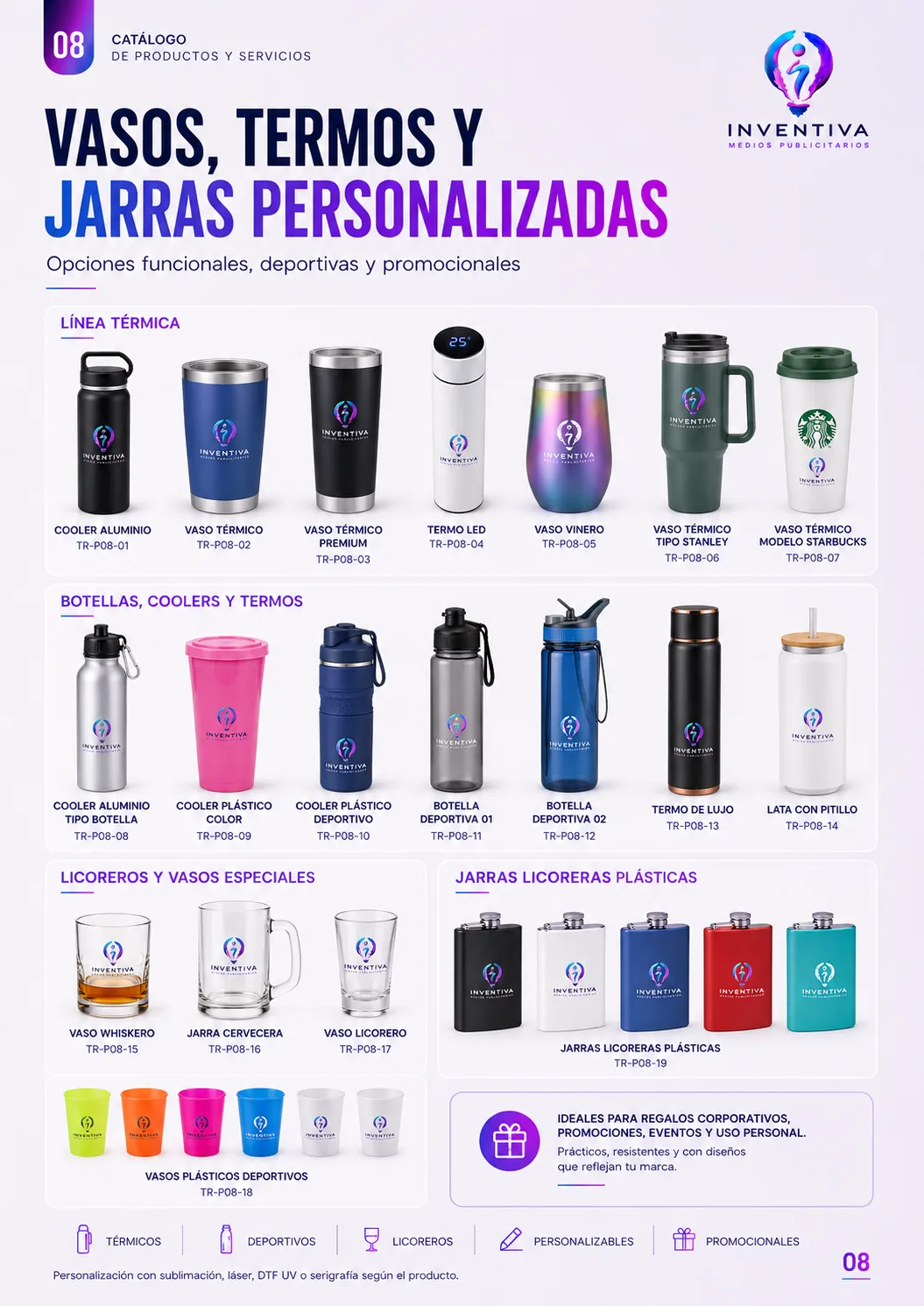 Vasos, termos y jarras personalizados